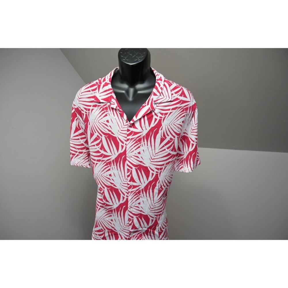 Express Rayon Hawaiian Shirt Button Up Floral Short‎ Sleeve Mens Sz XL